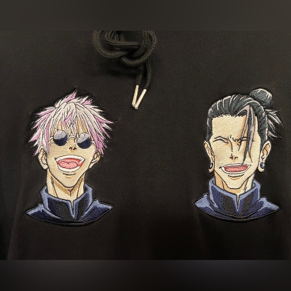KUTTN Anime Jujutsu Kaisen Embroidered Hoodie, Adult Size Medium - Picture 2 of 4